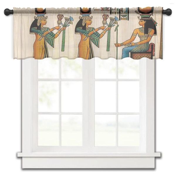 Vorhang Ägypten Frau Wandbild Kultur Küche kleines Fenster Tüll durchsichtig kurz Schlafzimmer Wohnzimmer Home Decor Voile Vorhänge