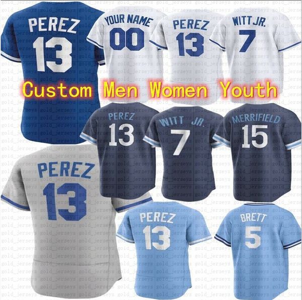 Bobby Witt Jr. Baseball Whit Merrifield Andrew Benintendi Connect Jerseys Hunter Dozier Salvador Perez Zack Greinke Ryan O'Hearn Nicky Lopez