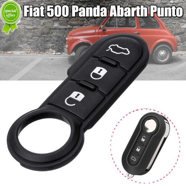 Neu 1Pc Auto Fob Key Control Remote 3-Tasten-Gummi-Pad-Sperre entriegeln Trunk Rubber Black Button Pad für Fiat 500 Panda Abarth Punto