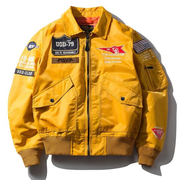 Mens Jaquetas Hip Hop Jaqueta Homens de Alta Qualidade Grosso Exército Marinha Militar Motocicleta Ma1 Piloto Beisebol Casacos Bomber Mens Overcoat 231031