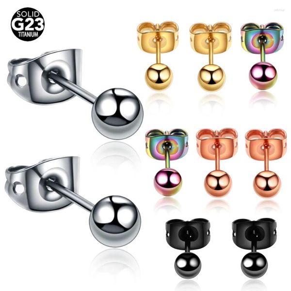 Stud Küpe 2pcs/Lot G23 Titanyum Kulak Delme Punk 4mm Top Tasarım Tragus Lob Moda Vücut Takı Erkek Kadınlar