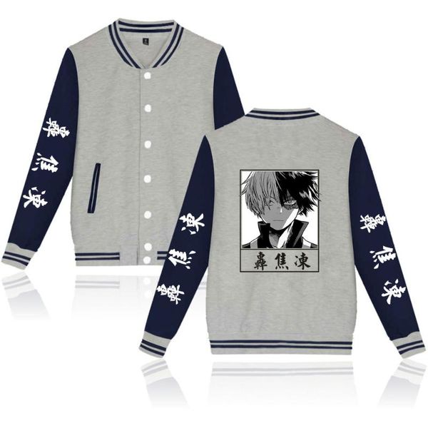 Felpe con cappuccio da uomo Felpe So Todoroki Primavera O-Collo Lettera Modello Stampa Camicia da baseball Confortevole Streetwear Harajuku Giacca da coppia Top