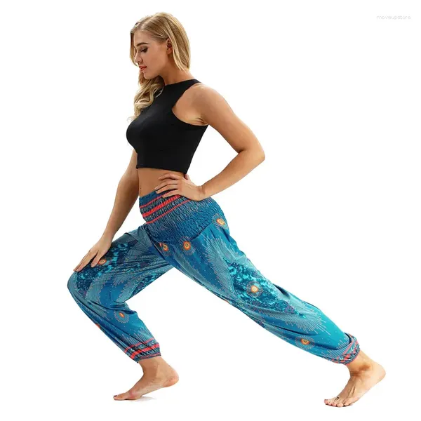 Yoga Outfits Frauen hohe Taille gedruckte Sommerhosen Strandhosen Mode HAREM Plus Size Loose Bohemian Pant