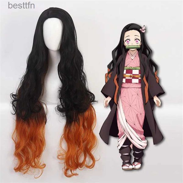 Costumi anime Demon Slayer Kimetsu no Yaiba Parrucche cosplay Kamado Nezuko Giochi di ruolo Kamado Tanjirou Agatsuma Zenitsu Parrucche anime di HalloweenL231101