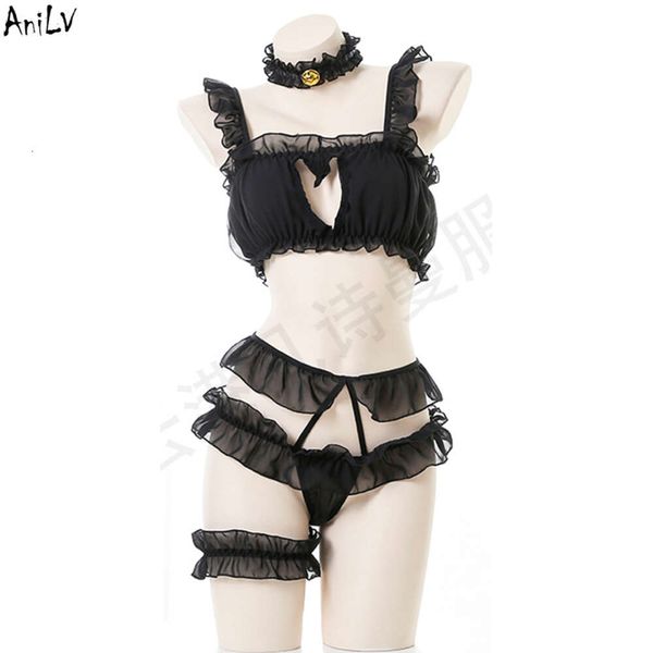 Ani Lolita Girl Cute Cat Love Maid Costume da bagno Costume Sexy Chiffon Kawaii Bell Costumi da bagno Uniforme Pool Party Cosplay cosplay
