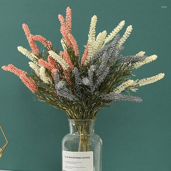 Декоративные цветы 1 пакет романтическая провинция лаванда пластиковая искусственная свадебная ваза дома декор зерно зерно рождественское поддельное растение