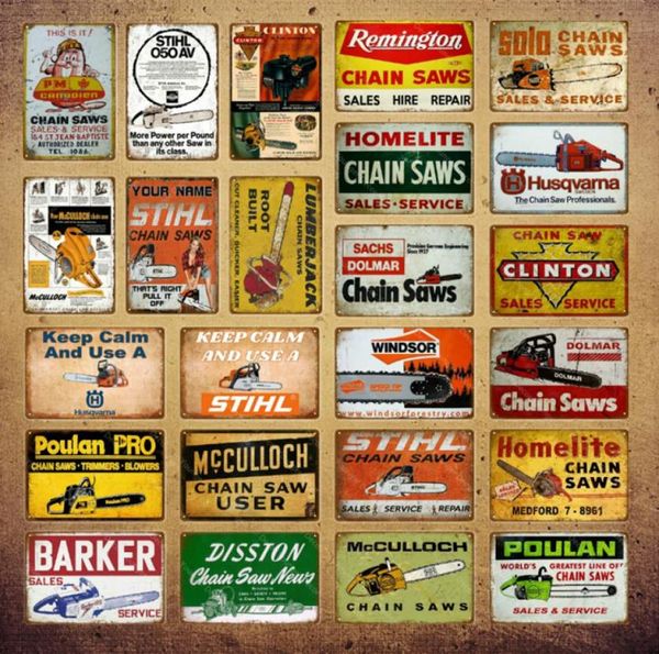 2021 Bauernhof Bauernhaus Garage Shop Wanddekoration Homelite Poulan Kettensägen Metallschilder Vintage Poster Wandaufkleber Plakette Farmer Tools7413435