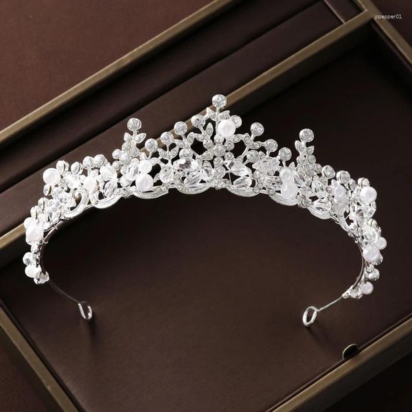 Fermagli per capelli Perle con perline fatte a mano Dolce Nobile Corona da donna per bambini Accessori per ragazze Donna Diademi e corone Sposa Copricapo da sposa Ragazze