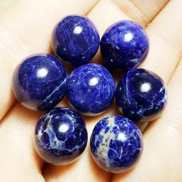Estatuetas decorativas azul sodalite sphere sphere ball reiki cura pedra natural e minerais decoração para presente 7pcs