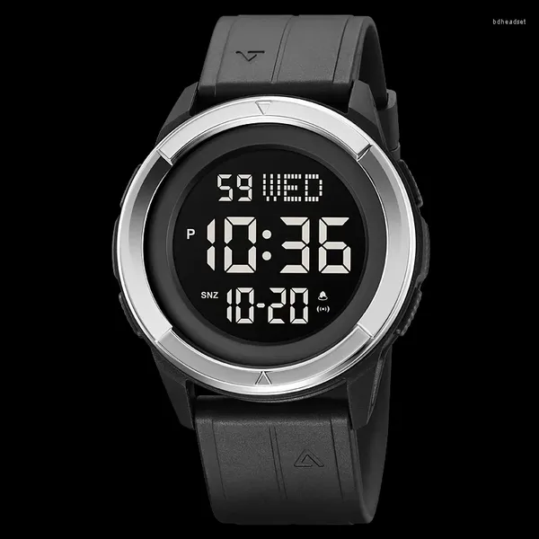 Relógios de pulso Skmei 2047 Relógios esportivos Mens Casual Chrono Contagem Regressiva Digital 5bar À Prova D 'Água Relógio de Pulso Montre Homme LED Light Display Watch