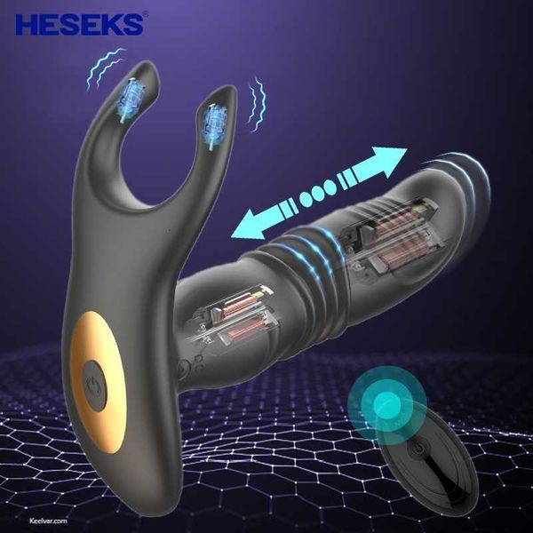 Sex Toy Massager Massaggiatore per adulti Heseks Telescopico Anal Butt Plug Vibratore Telecomando Prostata maschile Dildo in silicone per le donne