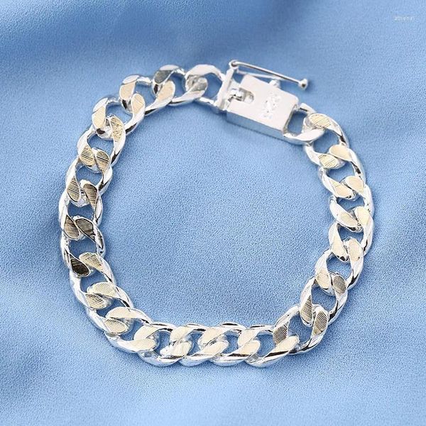 Bracciale 2023 Bracciale con fibbia quadrata laterale bicolore da uomo in argento di personalità di gioielli squisiti in stile cinese