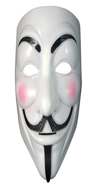 Máscara de vingança festiva máscara anônima de Guy Fawkes Halloween fantasia vestido branco amarelo 2 cores PH15189806