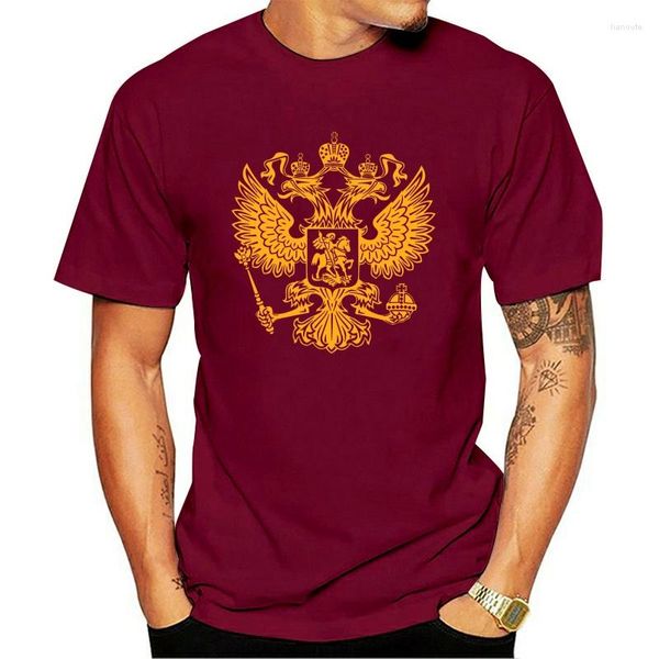 Camiseta masculina camiseta russa brasão russa country country fã comunista de manga curta de manga curta