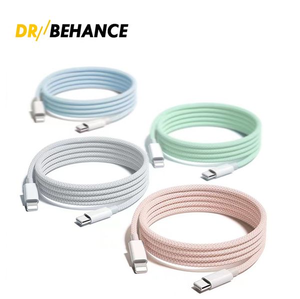 Cavo di ricarica rapida USB-C intrecciato a colori PD 20W per Samsung Xiaomi Huawei