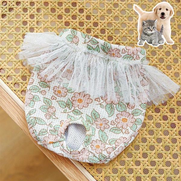 Köpek giyim fizyolojik pantolon bebek bezi kıyafetleri esneklik iç çamaşırı dişi külot şifon sevimli köpek kedi menstrüel evcil hayvan malzemeleri