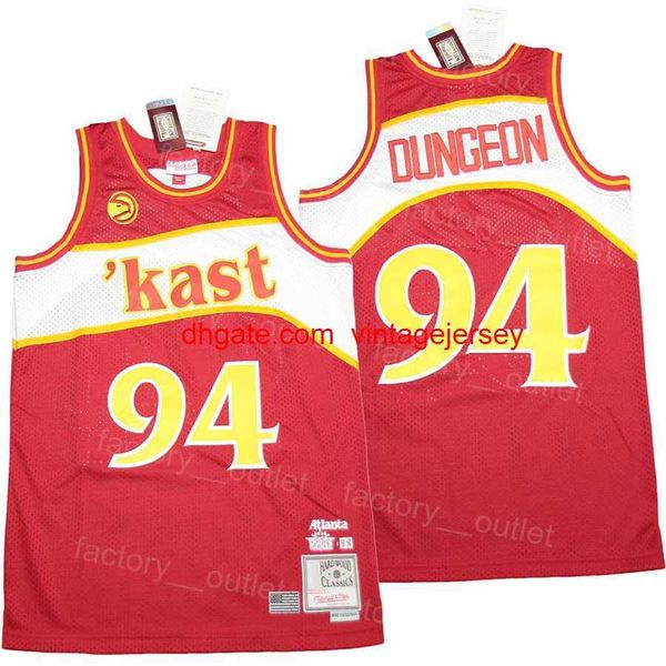 Men Movie Br Remix Out Kast x 94 Dungeon Basketball Jersey Limited Edition Команда Color Red For Sport Fan