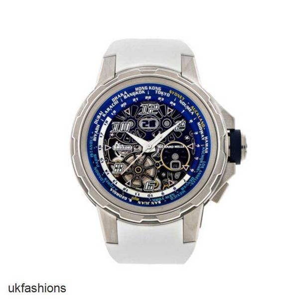 Richardmiler Relojes de pulsera automáticos mecánicos Relojes de fabricación suiza Richardmiler Rm63-02 Automático 48 mm Aleación de titanio Reloj para hombre Fecha de banda Gmt Rm63-02HBWY