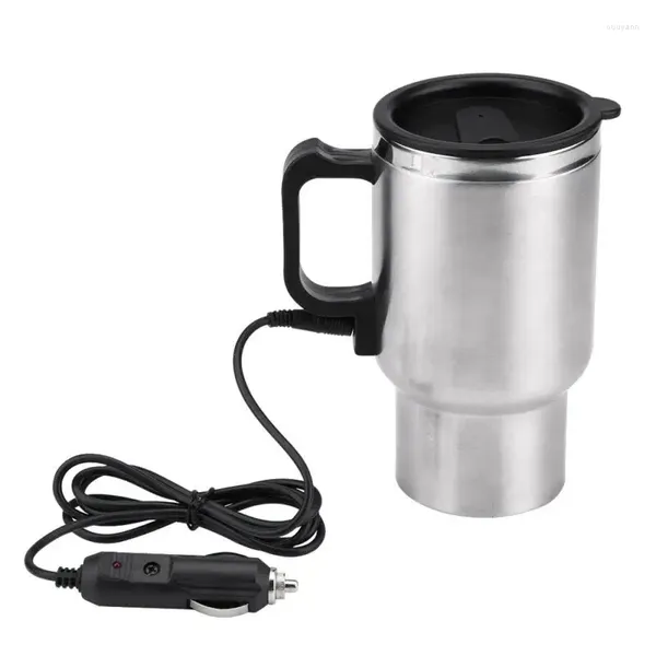 Garrafas de água Ly caneca de viagem cafeteira bule de chá copos de aquecimento chaleira 12 V 500ml adaptador de carro