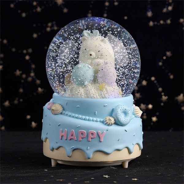 Decorazioni natalizie Simpatico orso Luminoso globo di neve con musica Sfera di cristallo Sfera Sfera di vetro Ufficio Decorazioni per la casa Artigianato Bambini Compleanno Regalo di Natale 231030