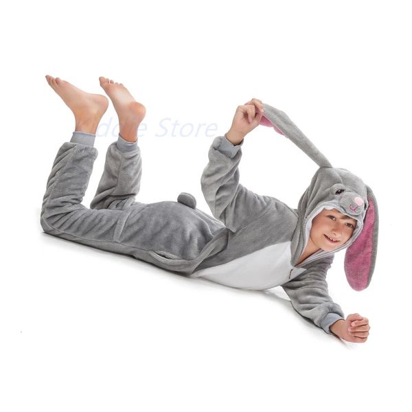 Pijama adorável traje de coelho para crianças Babi menino menino unicorn kigurumi pijama crianças macacões -macacões general anim -sono pijama 231031