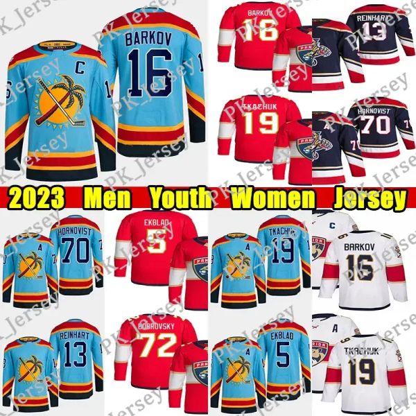 Floridapanthershockey maglia #5 Aaron Ekblad #19 Matthew Tkachuk Sergei Bobrovsky Patric Hornqvist Sam Reinhart Spencer Knight Maglie