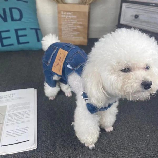 Köpek Giyim Pet Giyim Giysileri Kayış Kot Pantolon Yıkanabilir Aşınma Dayanıklı Gerçek Denim Şort Kumaş Teddy Schnauzer Frize