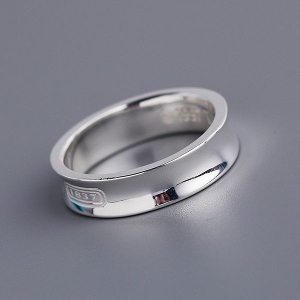 Designer tiff any band ring 925 Sterling Silver Diamond Ring Solitaire Simple Round Thin Band Anelli dito per donna uomo coppia Element gioielli Love rings promise