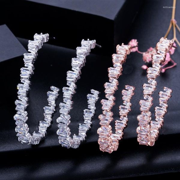 Creolen Täglicher Schmuck Machen Sie Modisch Großer Kristallkreis Luxus Strass Shiny Party Ohrschmuck ZK30