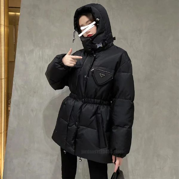 Tasarımcı Kadınlar Ceketli Ceketler Ters Üçgen Parkas Üst Moda Puffer Ceketler Kış Lady Siyah Ant Bel Ceket