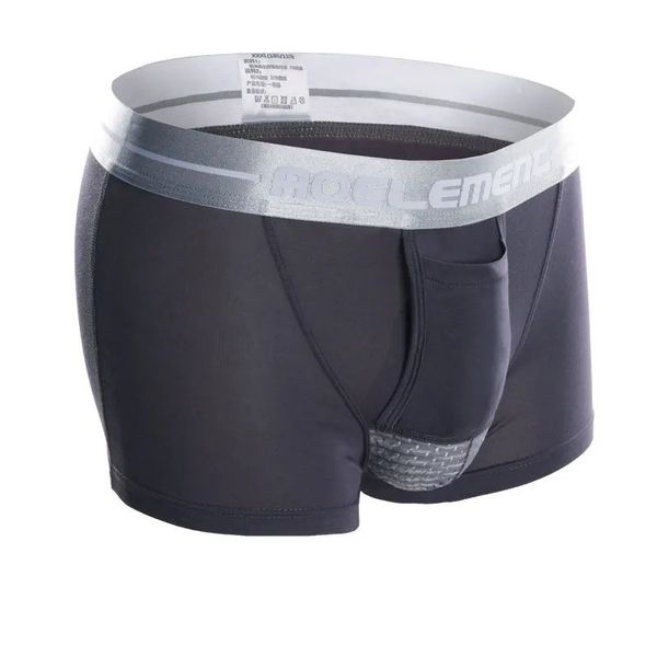 Cuecas aoelement cuecas de separação masculina escroto u bolso convexo fisiológico cuidados de saúde boxer roupa interior homens sexy boxers 231031