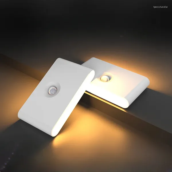 Luzes noturnas LED Luz de indução Carregamento USB Parede do corpo humano Quarto Corredor Armário Banheiro Decoração de casa