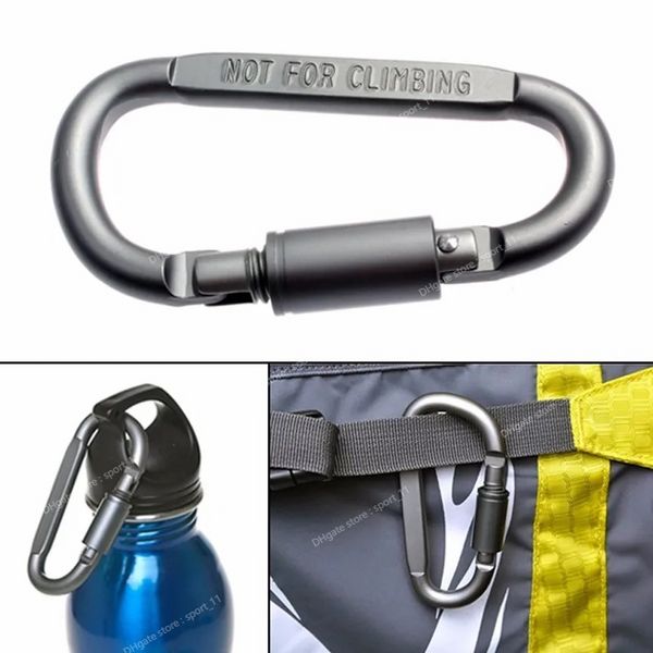 1Pc Outdoor Vite Blocco Fibbia Moschettone a forma di D Gancio Portachiavi Clip Kit da campeggio Sport Corda Fibbia ISP Non per arrampicarsi Campeggio TrekkingAccessori per arrampicata