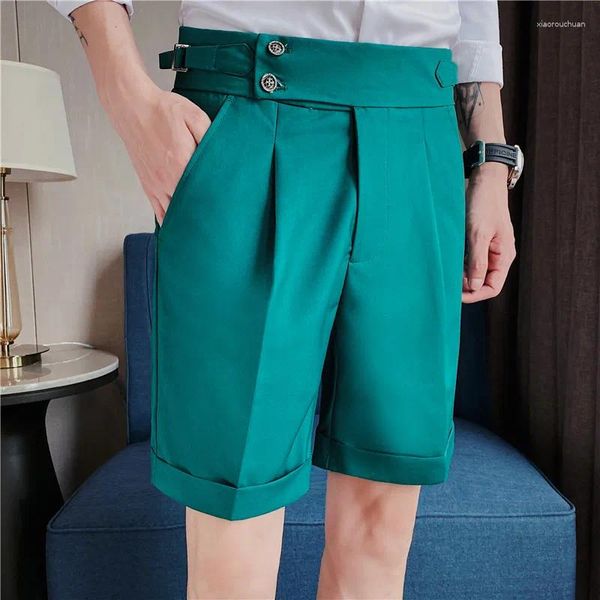 Männer Shorts 2024 Männer Sommer Koreanische Mode Business Casual Hohe Taille Gerade Barrel Büro Kühle Atmungsaktive Einfache Tragen