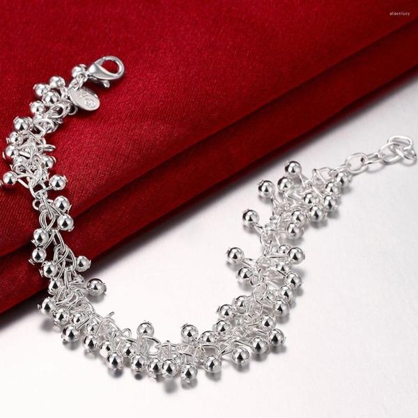 Bettelarmbänder 925 Silber Schmuck Perlenarmband für Frauen Mädchen runde Kugel