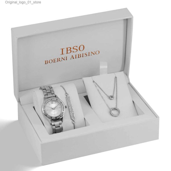 Relógios femininos IBSO Cheap Top Marca Mulheres Luxo Colar de Ouro Conjunto Feminino Conjunto de Jóias Presente Moda Criativa Cristal Quartzo Q231101