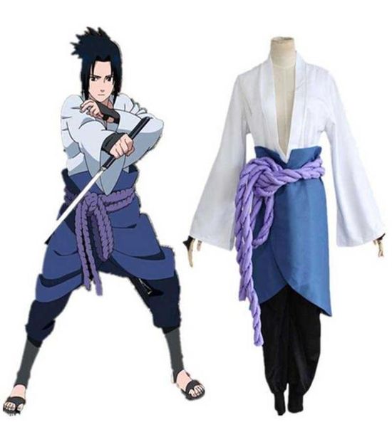 Uchiha sasuke cosplay traje anime haruto shippuden terceira geração roupas festa de halloween blazer calças cintura corda handguard g09833745