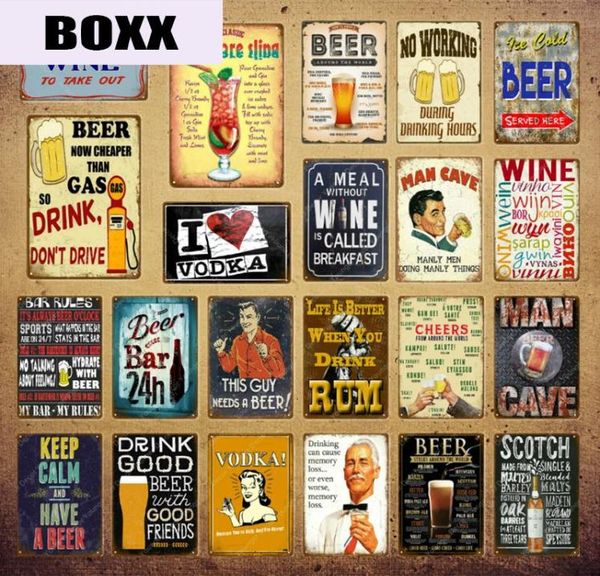 Man Mağara Bira Dekor İçecek Rum Votka Metal İşaretleri Vintage Pub Komik Bar Dekor Şarap Kuralları Şerefe Teneke Tabaklar Sanat Posteri YI1347496956