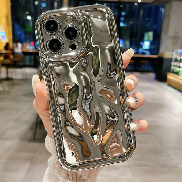 3D galvanisierte Meteorit Muster Handyhülle für iPhone 15 14 13 12 11 Pro Max 14promax Weiche stoßfeste Rückseite
