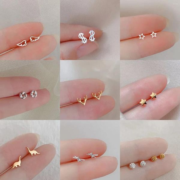 Stud Küpe Miqiao Basit Mini Küçük Hayvan Çiçek Taç Kalp Küpe Kadınlar İçin Kıkırdak Tragus Piercing Tiny Star