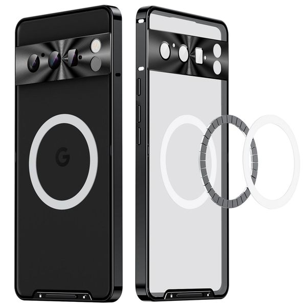 Новый брендовый дизайн, чехол для Google Pixel 8 Pro, металлический магнитный бампер, чехол для мобильного телефона с защитой от отпечатков пальцев