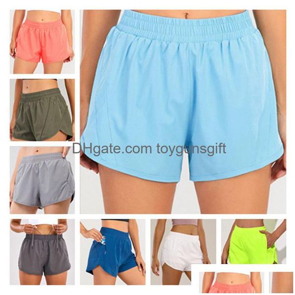 Womens Yoga Outfits Hohe Taille Shorts Übung Kurze Hosen Fitness Wear Mädchen Laufen Elastic Adt Sportswear Drop Lieferung DHG0Q