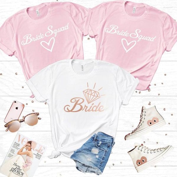 Frauen-T-Shirts Diamond Bride And Squad | Brautjungfer Bachelorette Party Shirt Tops Hen Do Kleidung Frauen Kleidung Frau T-Shirts