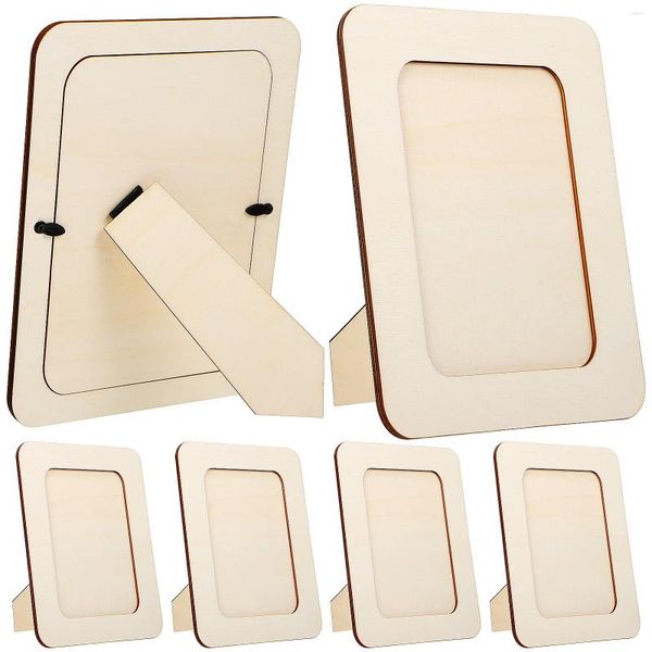 Rahmen 6 PCs Weißer Embryo DIY Handgemachte PO -Rahmen Zoll (6 Stück) Kinderholz Bild für Handwerk