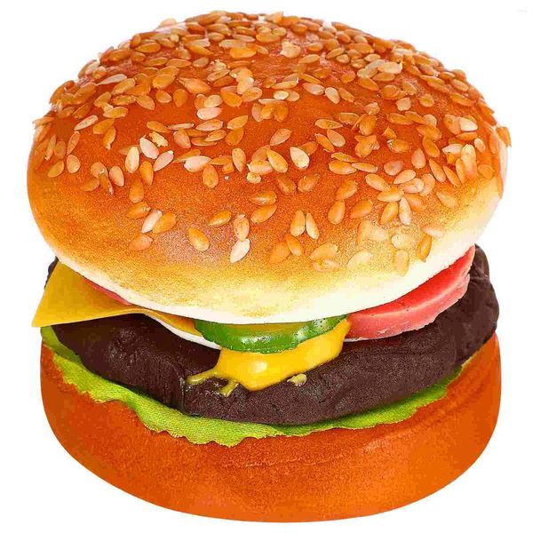 Parti dekorasyon simülasyon sığır eti hamburger hassas hamburger modelleri Popografi Props Kek aksesuarları ekmeği PU ev dekorları çocuk dekorasyon