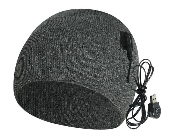 Gorro de otoño e invierno, gorro cálido tejido con cargas USB, gorro de esquí para deportes al aire libre, gorro calefactor antieléctrico Heating5241989