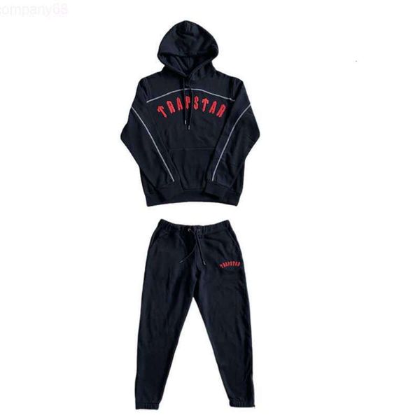 Trailsuits Trapstar Trailtsuit Set Arch Panel Kırmızı Mektup Kalitesi İşlemeli Sweatshirt Kış Hoodie Pantolon Pantolon Yüksek Sokak Erkekleri Fashi