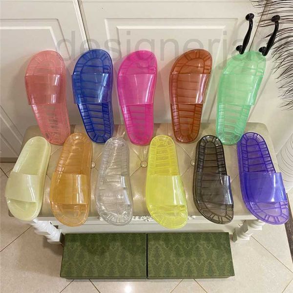 Slippers designer transparente masculino flagelo luminoso de cristal luminoso lâminas de praia de verão fluoresnt apartamentos de sandálias refletidas chinelos chinelos de borracha 0kzf