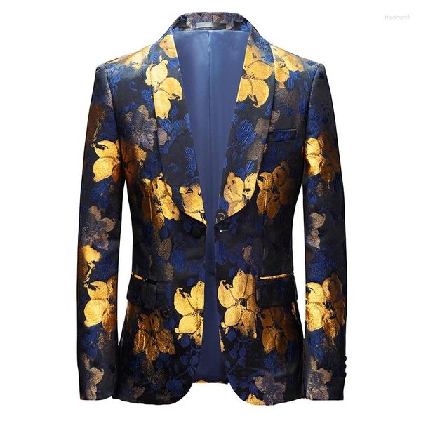 Ternos masculinos de alta qualidade floral vestido de festa terno jaqueta elegante jantar casamento blazer baile smoking