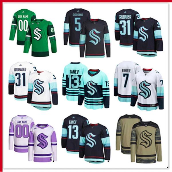 Maglie personalizzate Kraken Hockey 44 Jaycob Megna 4 Justin Schultz 30 Martin Jones 52 Tye Kartye 57 Jagger Firkus 8 Cale Fleury 38 Jesper Froden''nhL''jersey